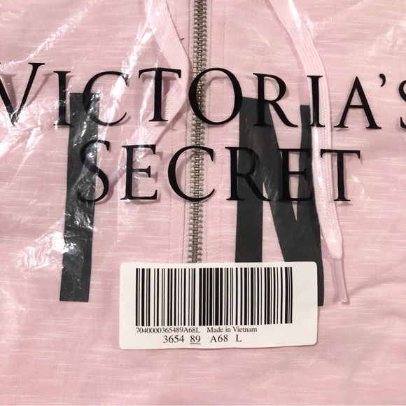 Limited Edition Victoria’s Secret PINK 1/2 Zip Pullover Lounge Baby Pink L NWT - Picture 3 of 5